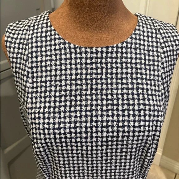 Calvin Klein Black and White Checkered Midi Dress - Picture 4 of 5